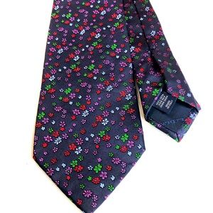 Charles Tyrwhitt Silk Neck Tie Blue with Flowers